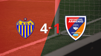 dep. armenio cayo ante dock sud con dos goles de sergio modon