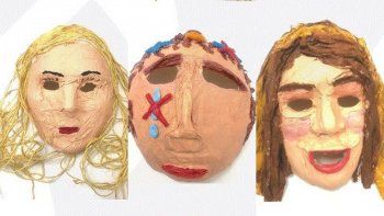 abren muestra con mascaras para concientizar sobre el traumatismo de craneo