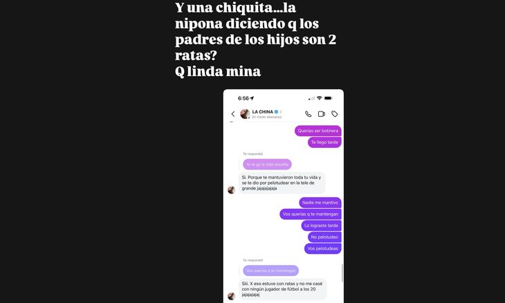 China Suárez exploded: he called “rats” his ex and shattered Yanina Latorre in a messages