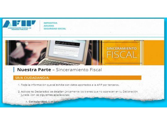 invitación.  El mensaje de la AFIP hace remitir a la página del organismo para que el contribuyente sepa qué sospecha.