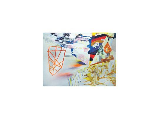 Una de las obras que Alejandra Seeber exhibe en la muestra colectiva neoyorquina «¡Abstracta tú!», de la que también es curadora.
