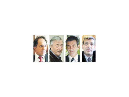 Daniel Scioli, Néstor Kirchner, Florencio Randazzo, Julián Domínguez