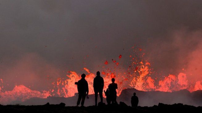 Volcán en erupción en Islandia