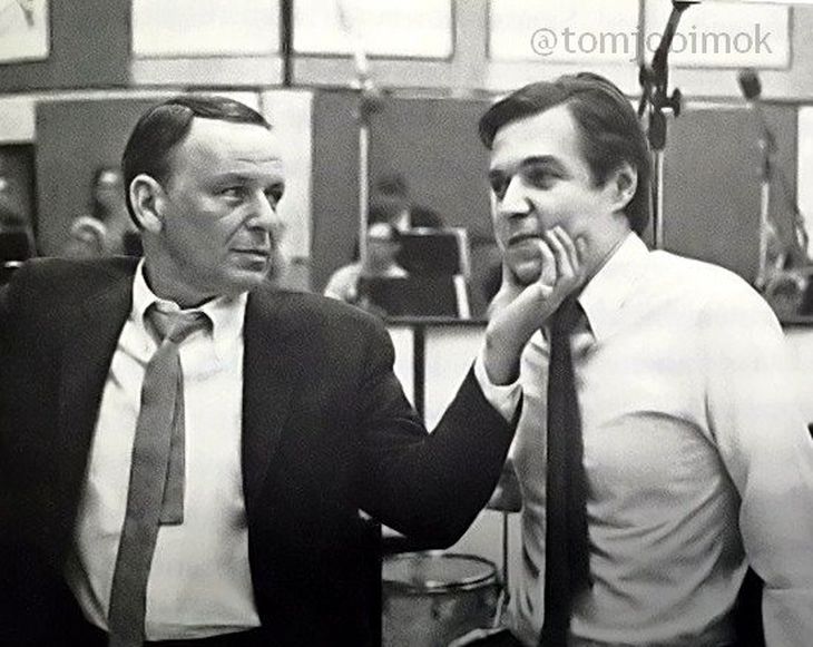 Frank Sinatra and António Carlos Jobim, during the recordings of Frank Sinatra and António Carlos Jobim, during the recordings of