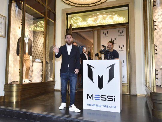 Messi, durante la presentación de la colección
