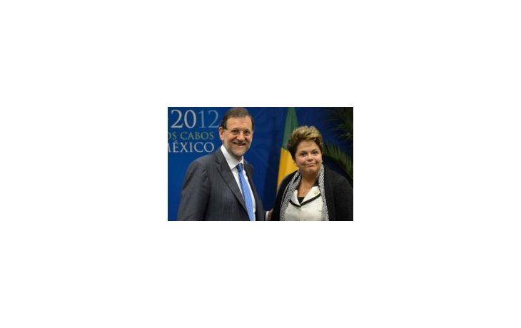 El presidente español Mariano Rajoy y la presidenta brasileña Dilma Rousseff.