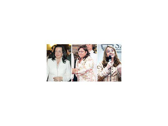 Las tres «paquitas»: la ministra de Defensa, Nilda Garré, la de Salud, Graciela Ocaña, y la de Desarrollo Social, Alicia Kirchner.