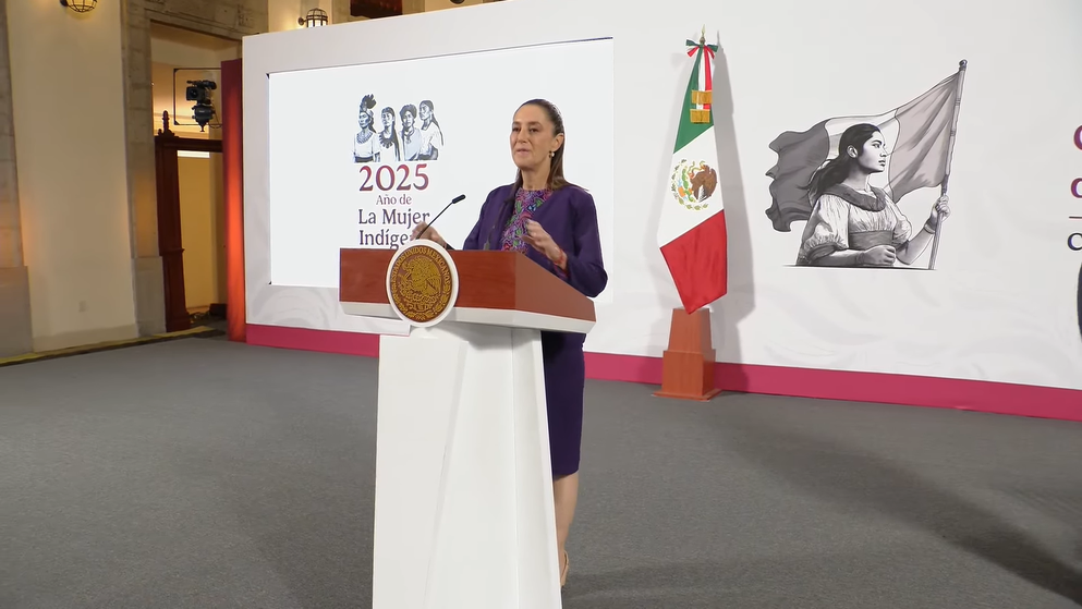 Claudia Sheinbaum en la Mañanera de este jueves.