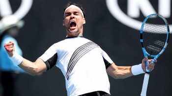 Fognini y su mano derecha lastimada.