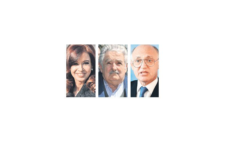Cristina de Kirchner, José Mujica, Héctor Timerman