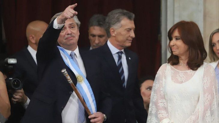 Alberto Fernández tras asumir la Presidencia.