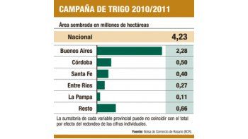 Trigo rondará los 10 M de toneladas