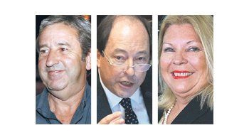 Julio Cobos, Ernesto Sanz y Elisa Carrió