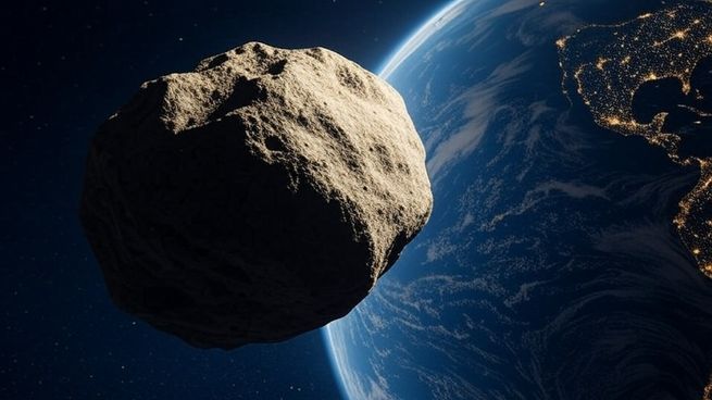 Para que 2025 OW mantenga una rotación demasiado rápida sin dividirse, podría ser un objeto sólido en lugar de un varios escombros sueltos como muchos asteroides, según informó la NASA. Imagen creada con IA.