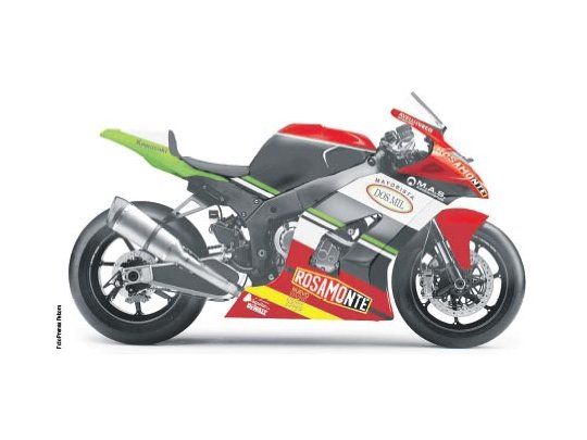 Adrián Silveira presentó el modelo Kawasaki ZX10R 2016 “Rosamonte Zipper” con sus nuevos colores.