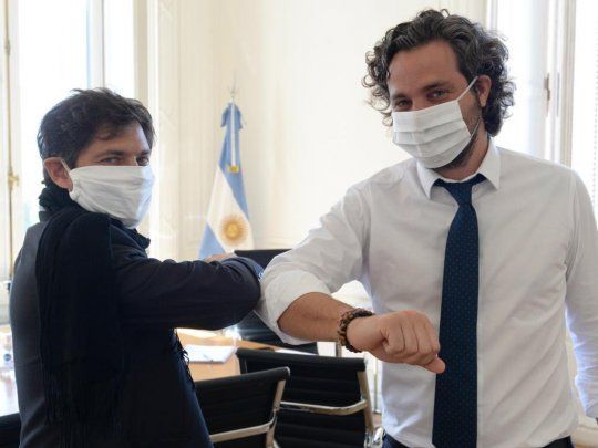 Santiago Cafiero recibió al gobernador Axel Kicillof en la Casa Rosada.