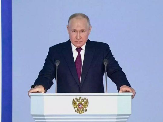 Vladimir Putin, presidente de Rusia, en conferencia de prensa.