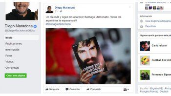 Captura: Facebbok de Maradona.