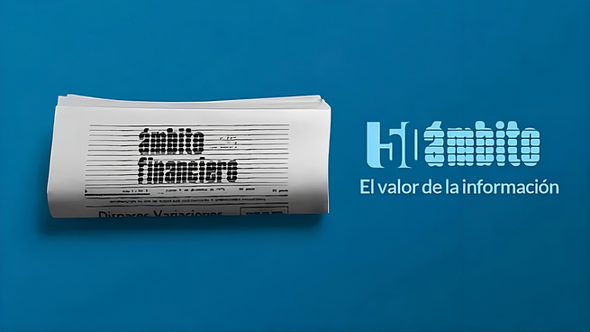El homenaje incluye la entrega de una bandeja protocolar al director de Ámbito Financiero, Gabriel Morini, con motivo del aniversario que se celebrará el 9 de diciembre de 2026.