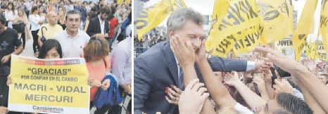 Con plaza lluviosa y a medias Cambiemos festejó la jornada (foto 1)