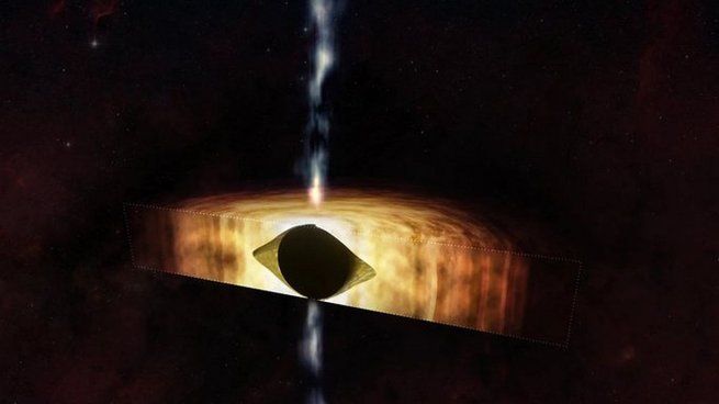 Gracias a este descubrimiento, los científicos involucrados en la investigación aseguran que si viésemos al agujero negro desde un lateral, la materia a su alrededor tendría forma de una pelota de rugby.&nbsp;
