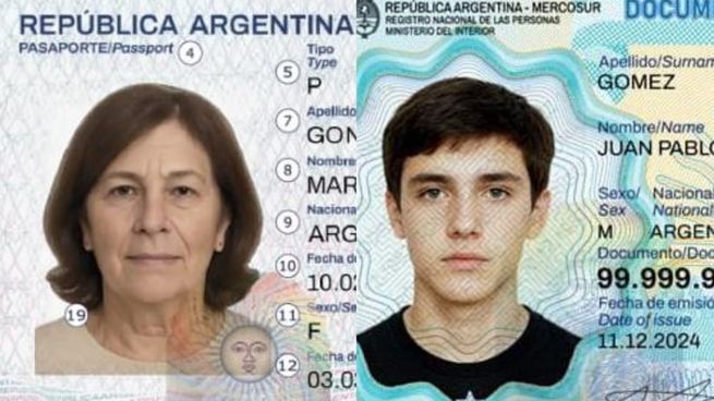 Así se verán los nuevos pasaportes y DNI de los argentinos.