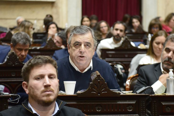 Mario Negri dando un discurso en la Cámara de Diputados.