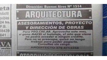 El aviso publicado por Nahuel Mosquera