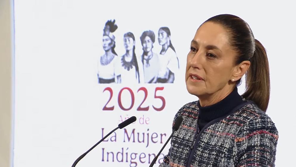 Claudia Sheinbaum habla en una nueva Mañanera del Pueblo.
