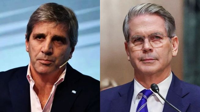 El ministro de Economía, Luis Caputo, y el secretario del Tesoro, Scott Bessent.&nbsp;