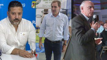 Gustavo Menendez, Julio Garro y Néstor Grindetti.