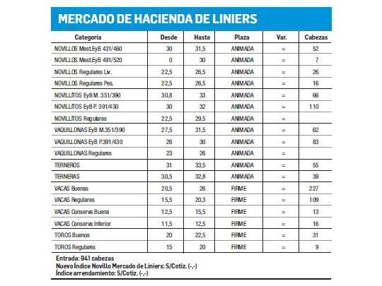 Ingresaron 941 bovinos a Liniers