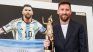 Lionel Messi receiving recognition from Marca magazine. Lionel Messi receiving recognition from Marca magazine.
