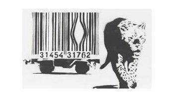 Una de las principales piezas de la subasta es Leopard and Barcode, un lienzo donde aparece un leopardo que se ha escapado de una jaula representada como un código de barras.