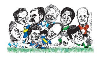 ámbito.com | Jugadores de la política al fútbol: Julio Alak, Mauricio Macri, Sergio Massa, Aníbal Fernández, Daniel Scioli, Ginés González García, Eduardo Duhalde, Gabriel Mariotto y Baldomero Álvarez de Olivera.