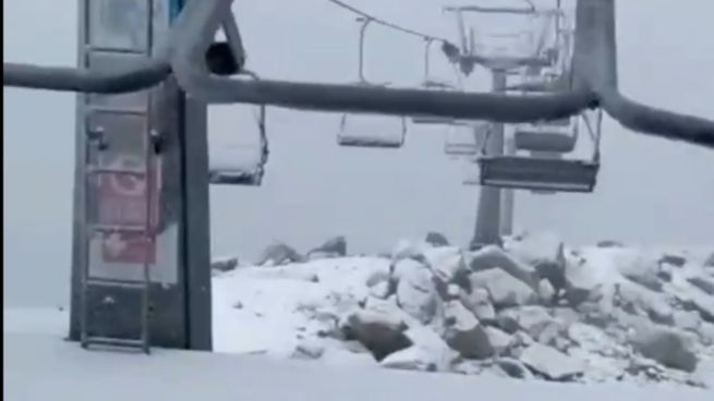 El Cerro catedral se vio cubierto de nieve.