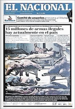 La tapa del diario El Nacional del viernes pasado exhibió la foto de la discordia, en la que se veían cadáveres apilados en una morgue.