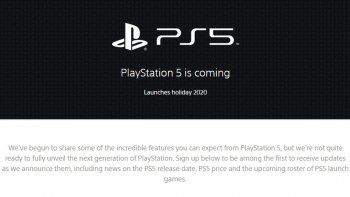 Así se ve el sitio oficial de la PlayStation 5.