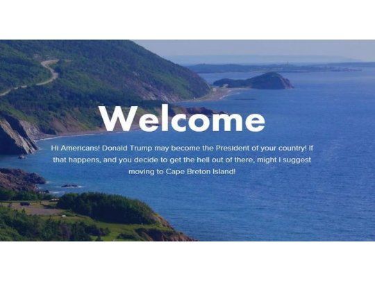 Una irónica invitación a la isla canadiense de Breton Island.