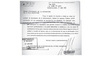 ámbito.com | Facsímil de la carta que Ricardo Echegaray le envió a Julio Grondona, anunciándole que a partir de los casos conocidos ayer, el organismo cambiará el régimen para controlar compras y ventas de jugadores. Además obliga a la AFA a aplicar también un nuevo s