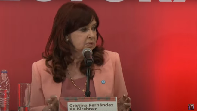 Cristina Kirchner durante su charla en México.