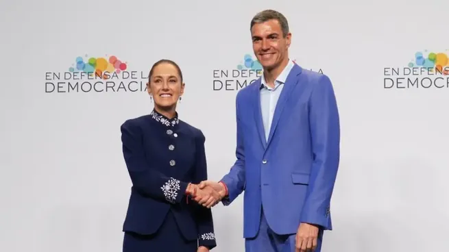 Claudia Sheinbaum con Pedro Sánchez.