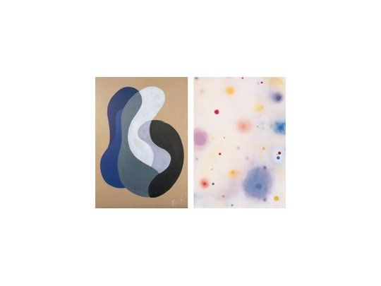 De Izq. a Der., obras de Yente (la primera mujer argentina dedicada a la abstracción, junto al padre del movimiento, su marido, Juan del Prete), y de la estupenda Lidy Prati, quien dejó de pintar cuando se separó del artista Tomás Maldonado.