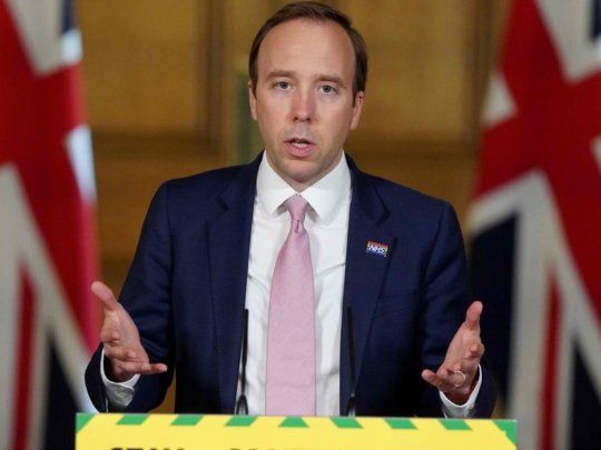 El ministro de Salud del Reino Unido,&nbsp;﻿Matt Hancock.