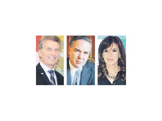 Mauricio Macri, Miguel Pichetto y Cristina de Kirchner
