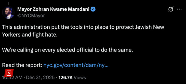 Poco y nada importa a sus opositores que a horas de asumir, Mamdani se haya mostrado de manera explícita en contra del antisemitismo. Poco y nada importa a sus opositores que a horas de asumir, Mamdani se haya mostrado de manera explícita en contra del antisemitismo.