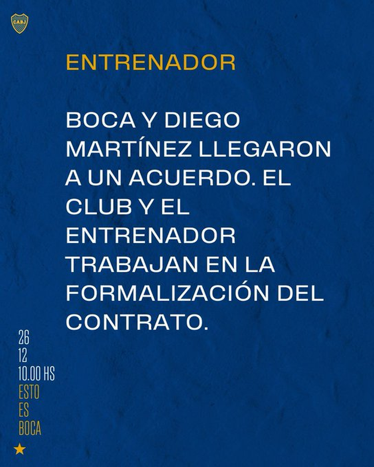 El comunicado oficial de Boca. El comunicado oficial de Boca.