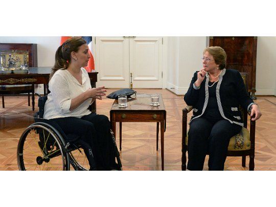 Gabriela Michetti fue recibida por la presidenta chilena, Michelle Bachelet.
