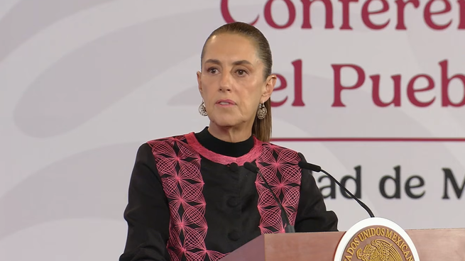 Claudia Sheinbaum en la Mañanera.