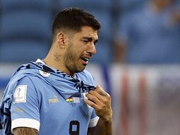 Suárez no pudo contener las lágrimas por la eliminación de Uruguay.